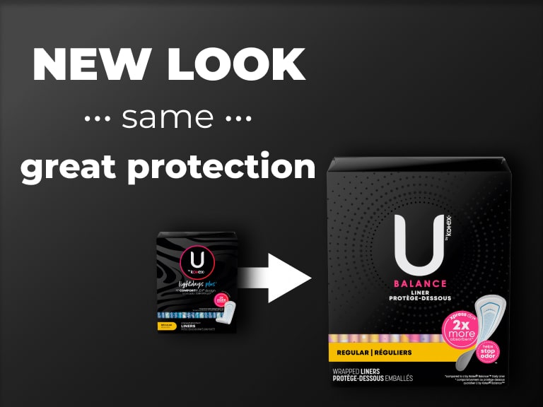 U by Kotex® Lightdays Plus -> Balance protège-dessous, absorption normale - nouveau design